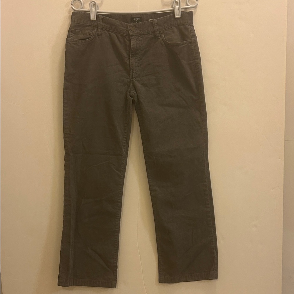 J. Crew Women's corduroy Charcoal Straight Leg Jeans